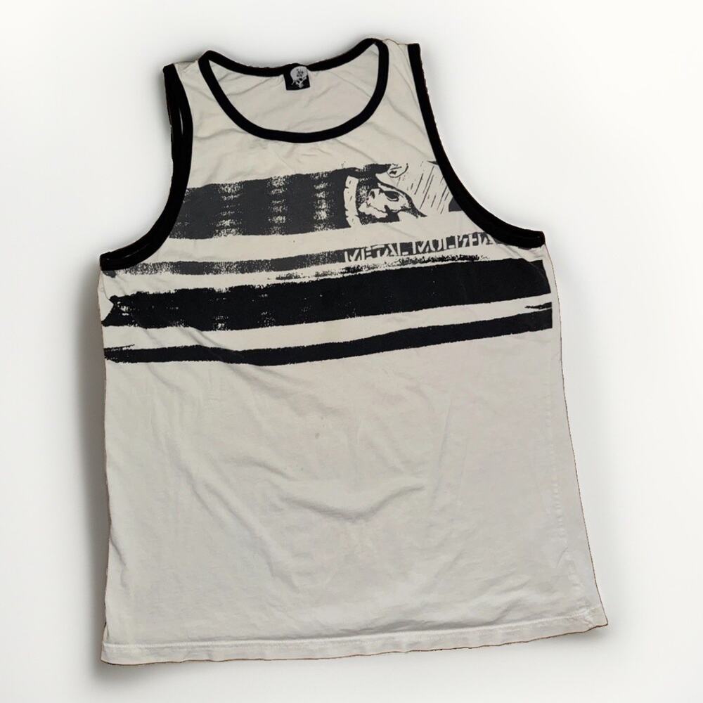 Metal Mulisha Tank Top Large White Black 21x29
